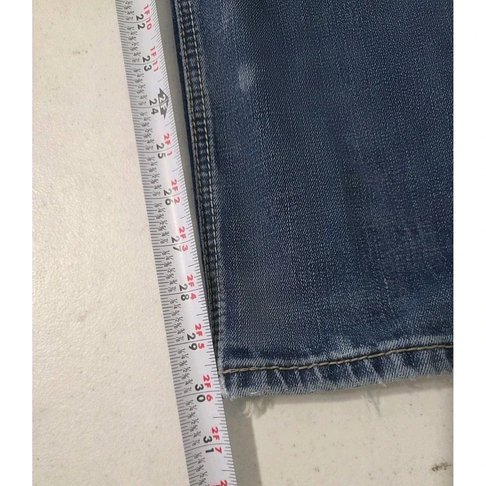 Ariat M5 Travis Straight Fit Blue Jeans Mens 32x32 (32x30) Med Wash Distressed